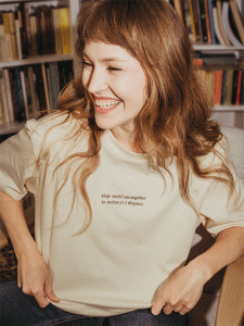 NIEBO / Wisława Szymborska / koszulka oversize unisex / beżowa