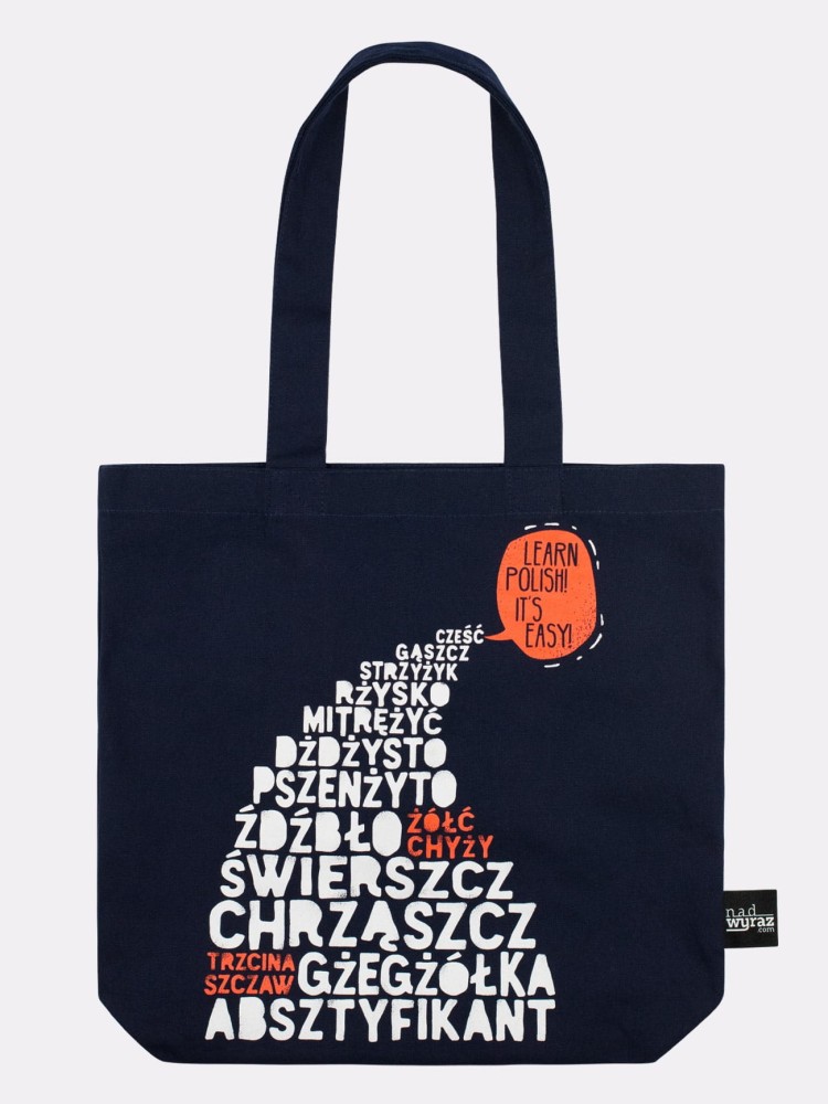 LEARN POLISH! IT'S EASY! / torba bawełniana / granatowa
