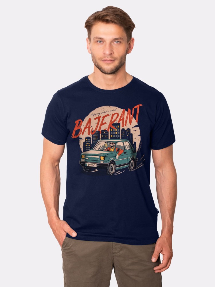 BAJERANT / koszulka męska / granatowa