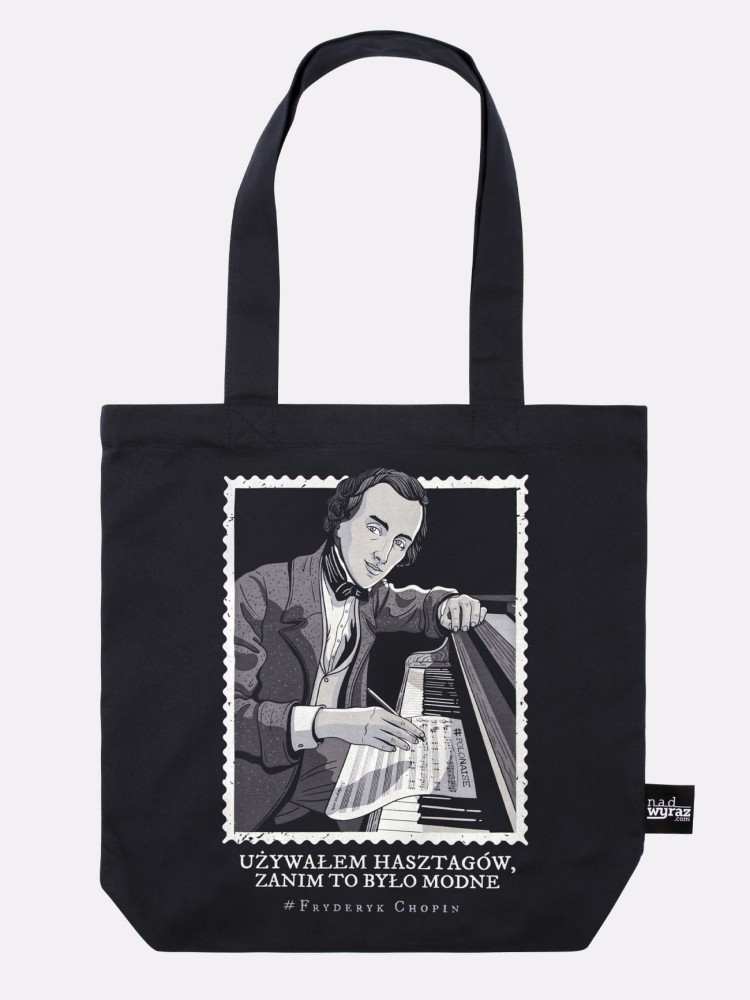 FRYDERYK CHOPIN / UŻYWAŁEM HASZTAGÓW / torba  bawełniana / czarna