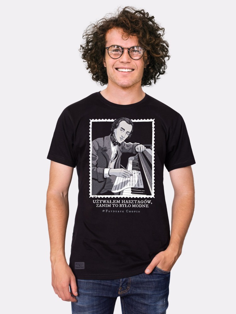 FRYDERYK CHOPIN / UŻYWAŁEM HASZTAGÓW / koszulka męska / czarna