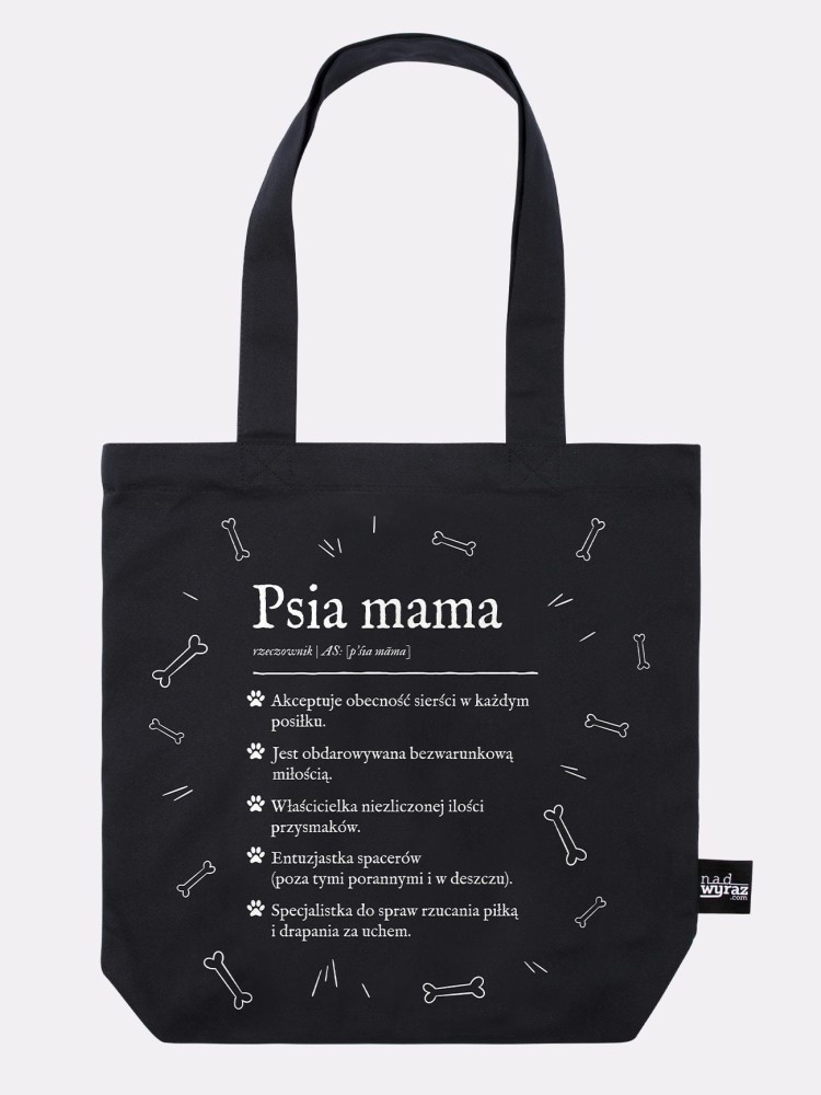 PSIA MAMA / torba bawełniana / czarna 