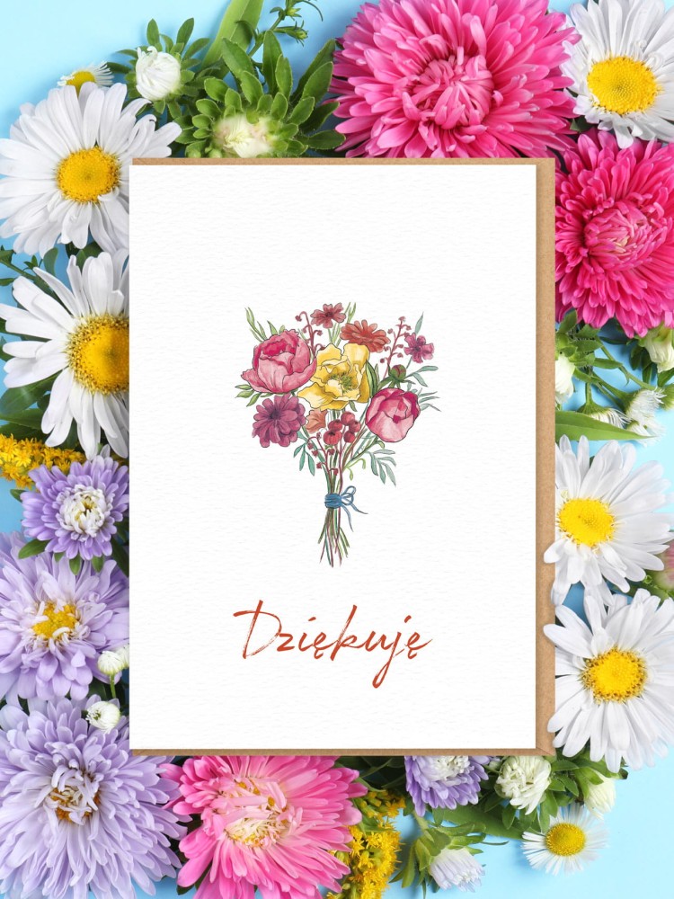 DZIĘKUJĘ / uniwersalna kartka okolicznościowa