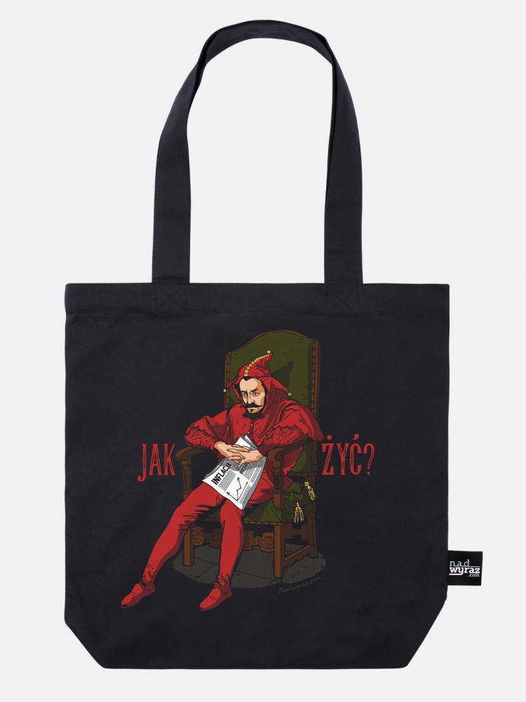 STAŃCZYK / JAK ŻYĆ? / torba bawełniana / czarna 