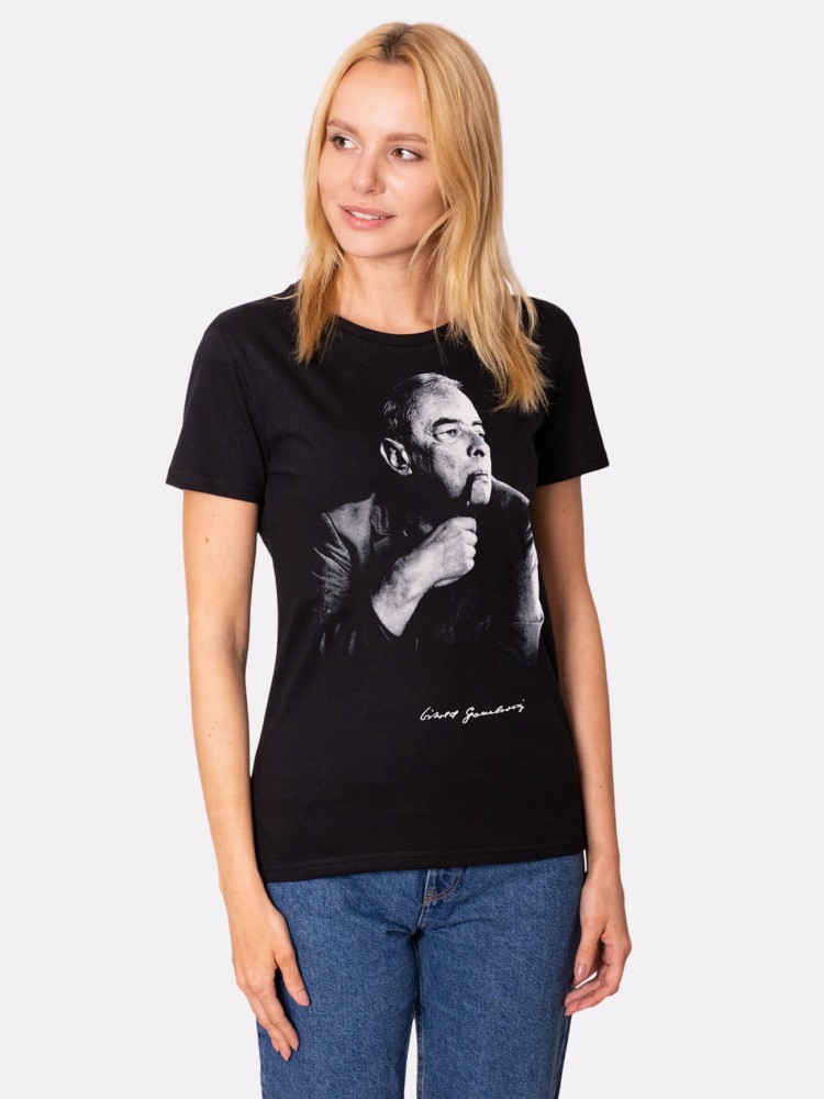 WITOLD GOMBROWICZ / koszulka damska / czarna