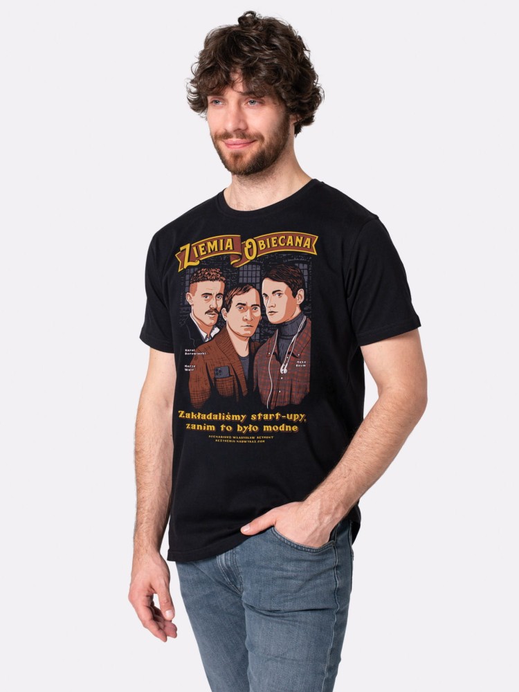 ZIEMIA OBIECANA / WŁADYSŁAW REYMONT / koszulka męska / czarna