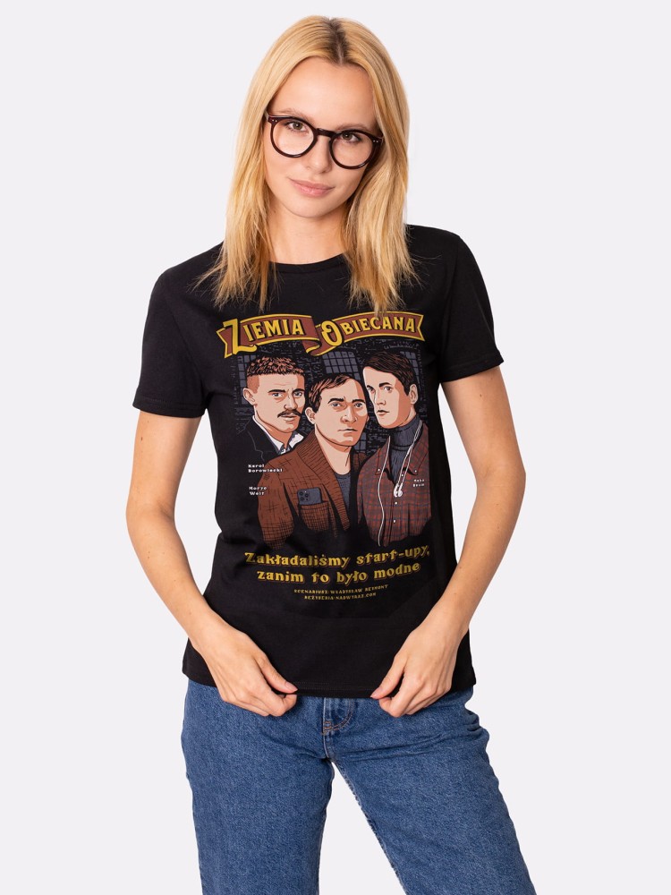 ZIEMIA OBIECANA / WŁADYSŁAW REYMONT / koszulka damska / czarna