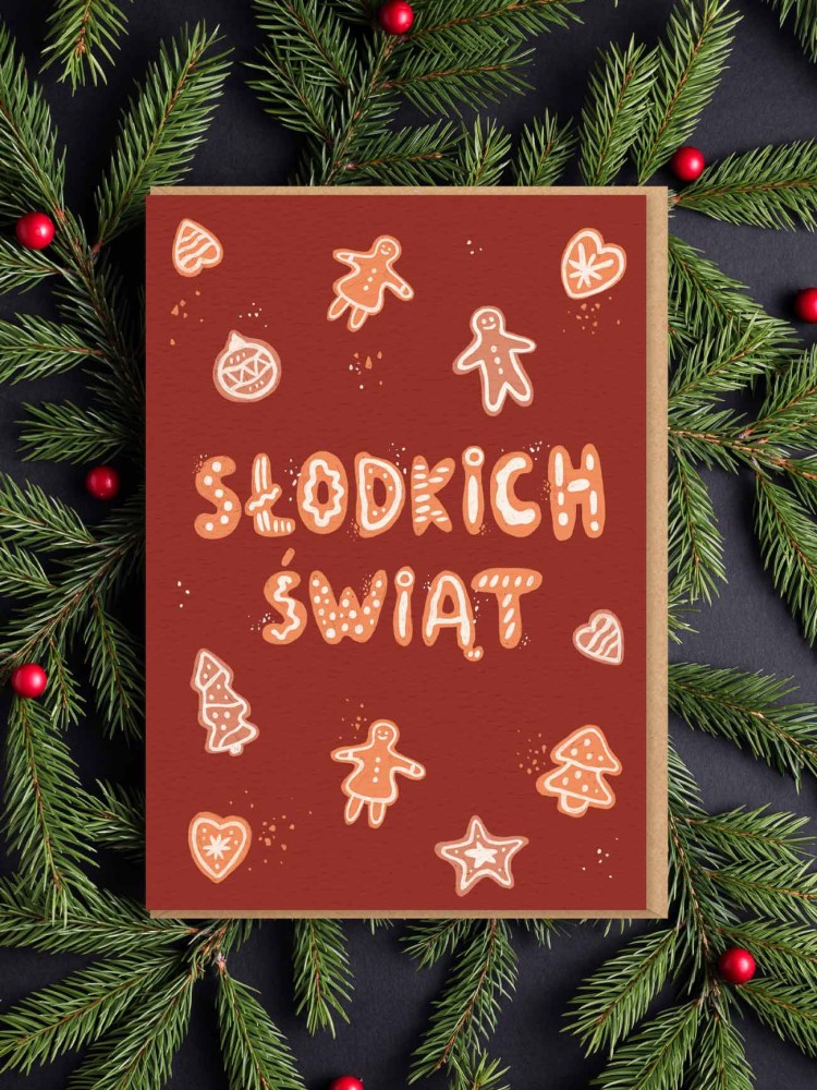 SŁODKICH ŚWIĄT / kartka bożonarodzeniowa