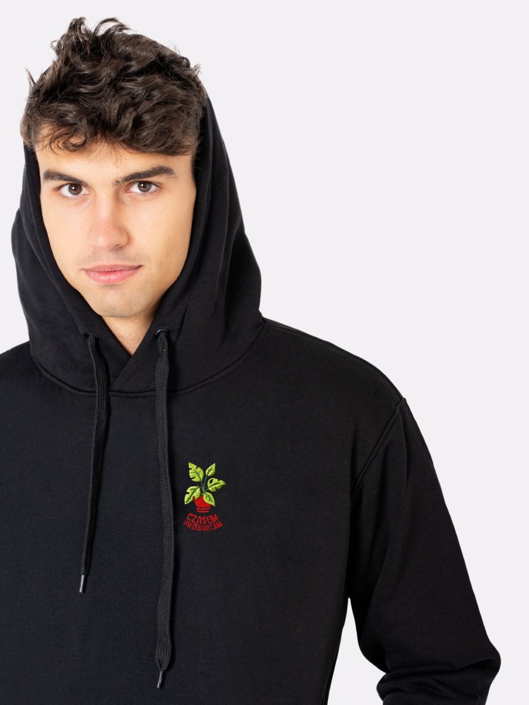 CZASEM PRZESADZAM / bluza z kapturem męska / czarna 