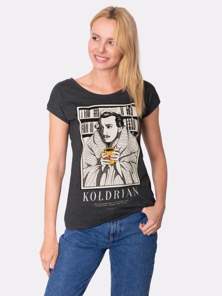 KOŁDRIAN / koszulka damska / grafitowa