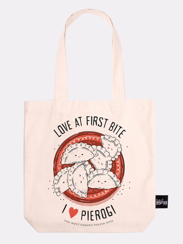 I LOVE PIEROGI / torba bawełniana / ecru