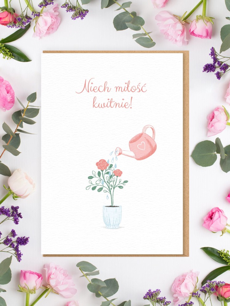 NIECH MIŁOŚĆ KWITNIE! / kartka ślubna 