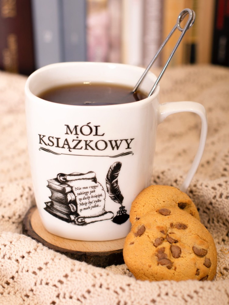 MÓL KSIĄŻKOWY / kubek biały z uchem