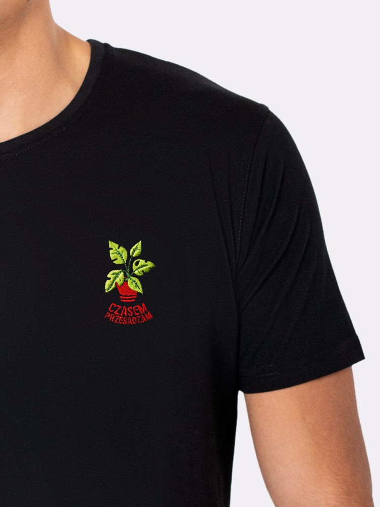 CZASEM PRZESADZAM / koszulka męska / czarna