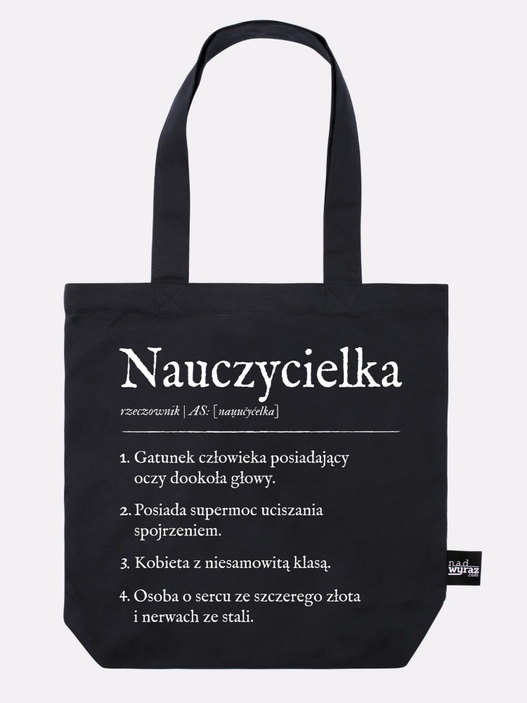 NAUCZYCIELKA / torba bawełniana / czarna 