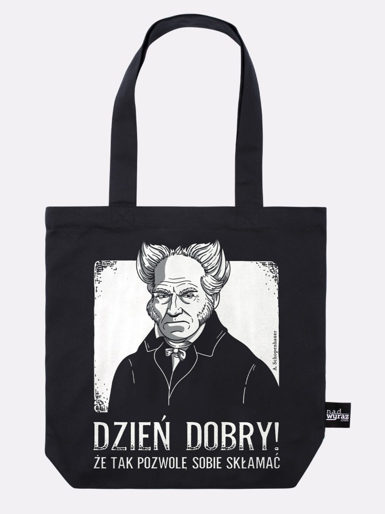 DZIEŃ DOBRY / SCHOPENHAUER / torba bawełniana / czarna