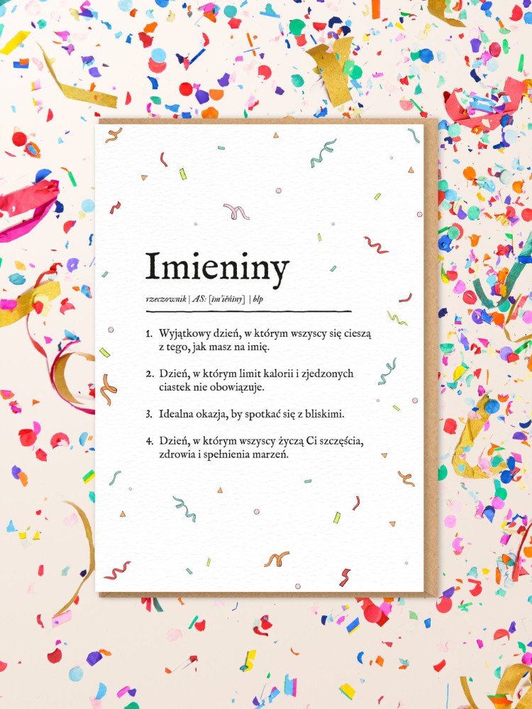 DEFINICJA IMIENIN / kartka imieninowa