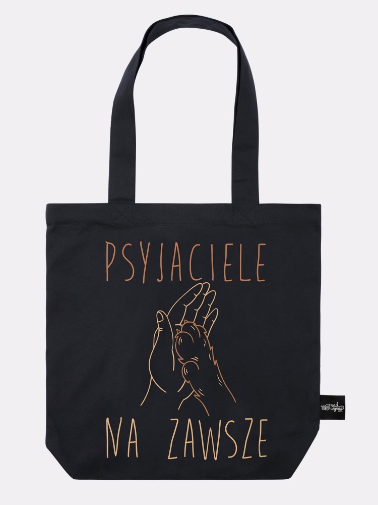 PSYJACIELE NA ZAWSZE / torba bawełniana / czarna