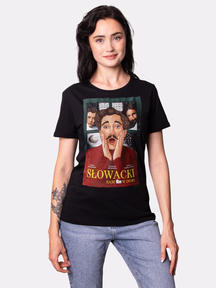 SŁOWACKI SAM W DOMU / koszulka damska / czarna