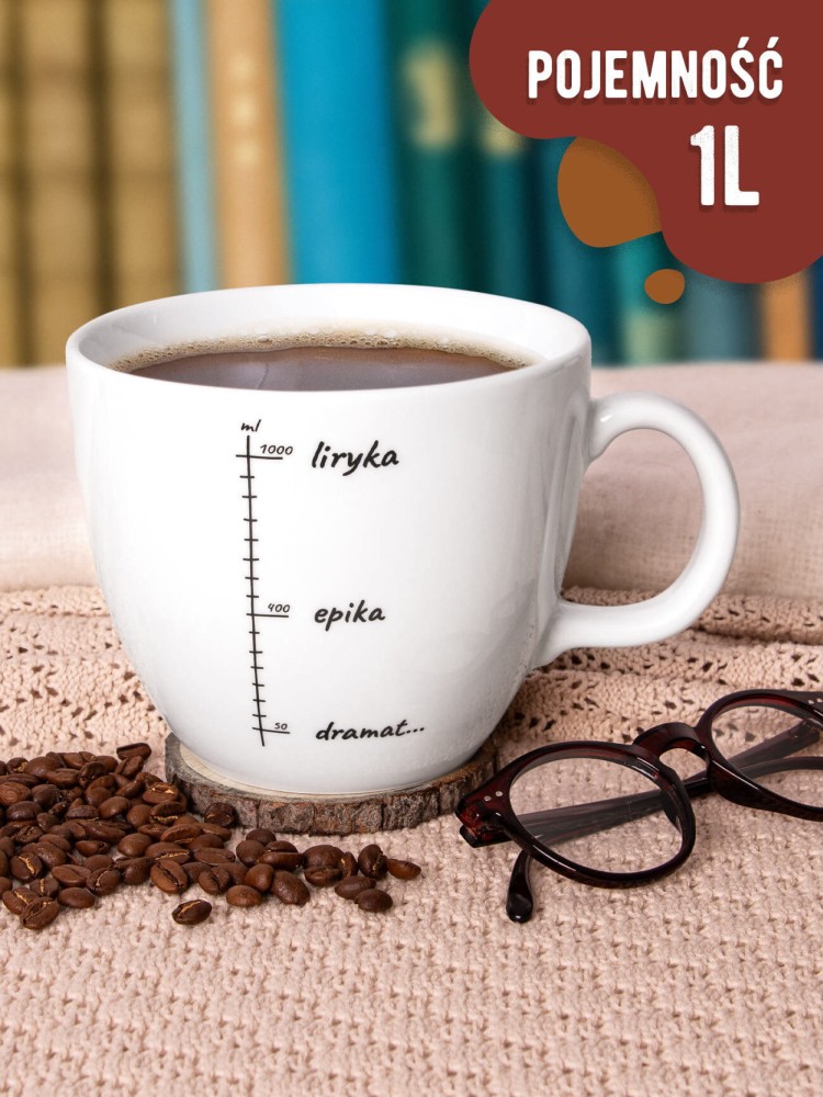 LIRYKA, EPIKA, DRAMAT... / kubek biały z uchem / 1000 ml