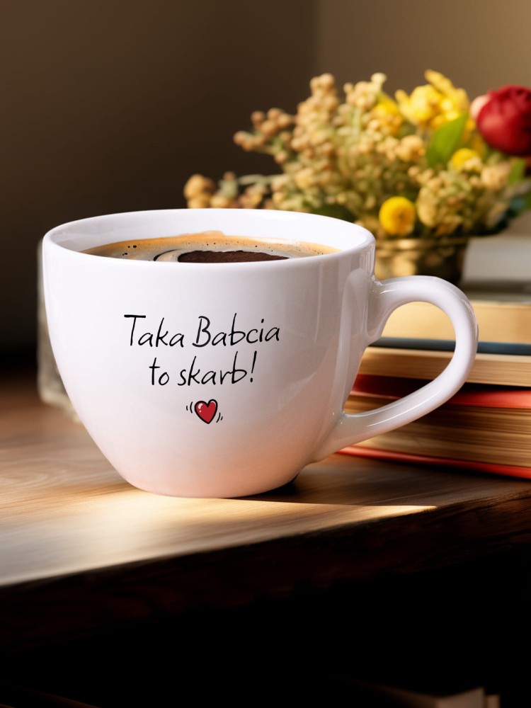 TAKA BABCIA TO SKARB! / kubek biały z uchem / 500 ml