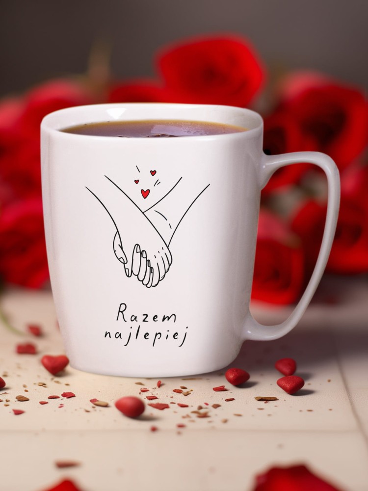 RAZEM NAJLEPIEJ / kubek biały z uchem