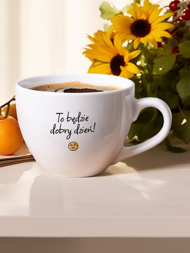 TO BĘDZIE DOBRY DZIEŃ! / kubek biały z uchem / 500 ml