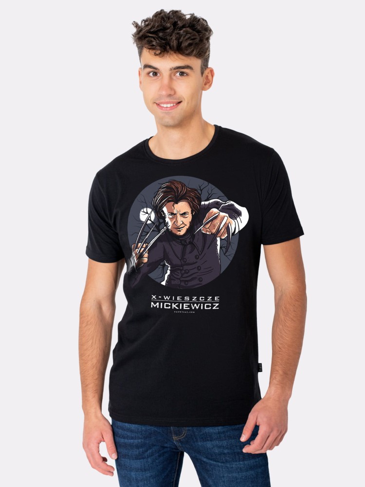 X-WIESZCZE / Adam Mickiewicz / koszulka męska / czarna 