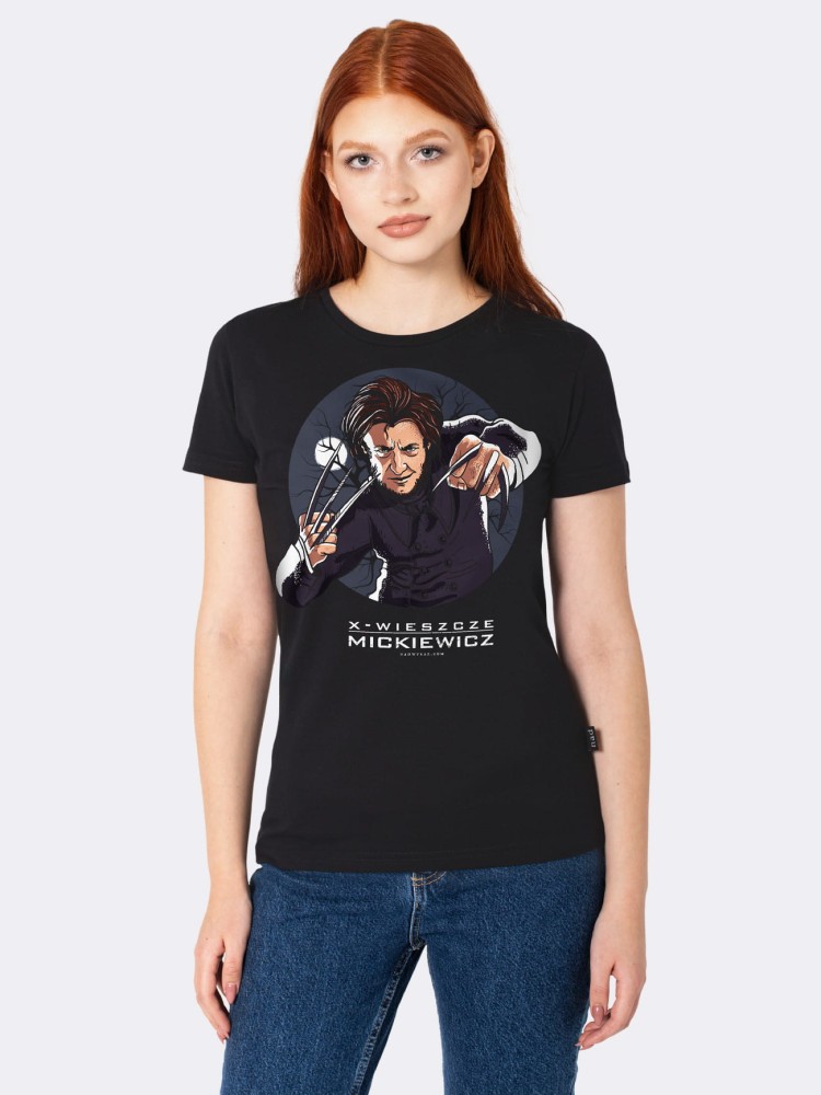 X-WIESZCZE / Adam Mickiewicz / koszulka damska / czarna 