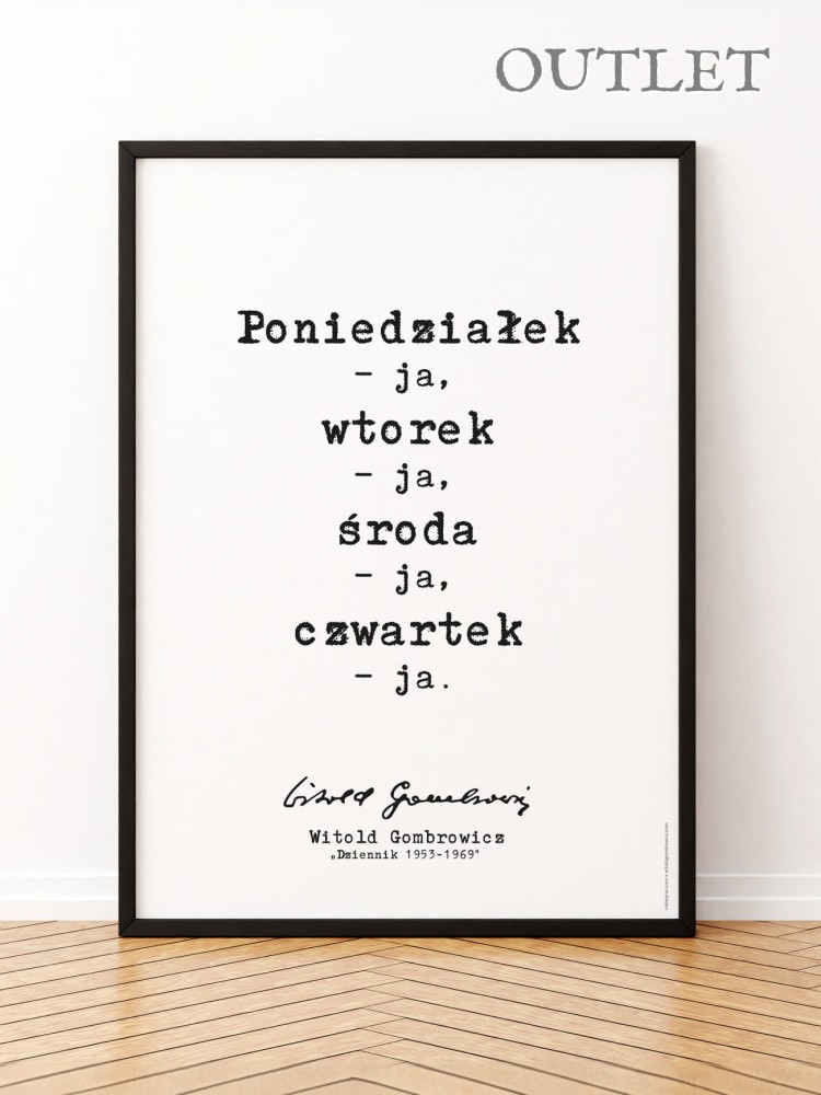  PONIEDZIAŁEK – JA / WITOLD GOMBROWICZ / plakat B2 OUTLET 