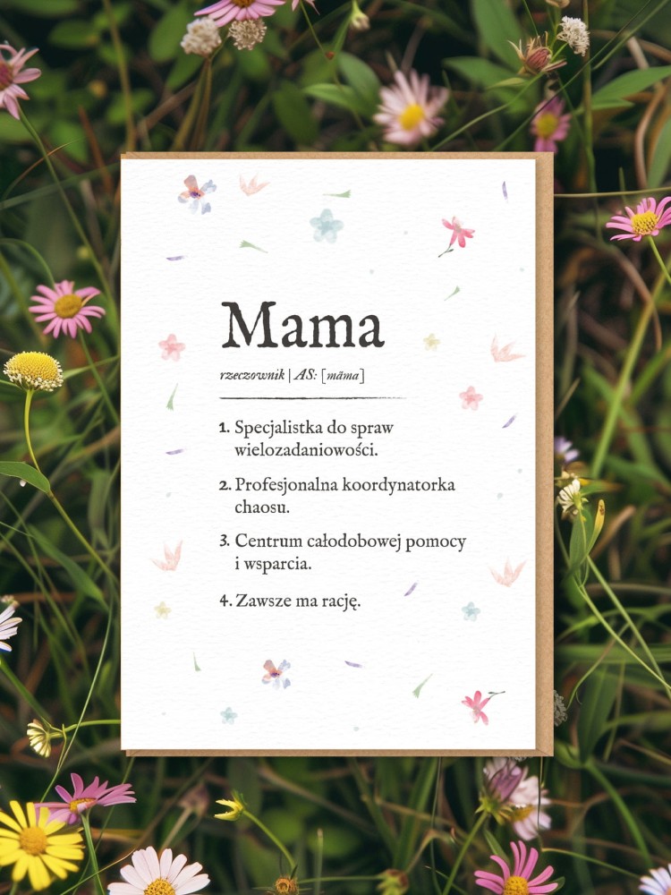 MAMA / DEFINICJA MAMY / kartka okolicznościowa dla mamy