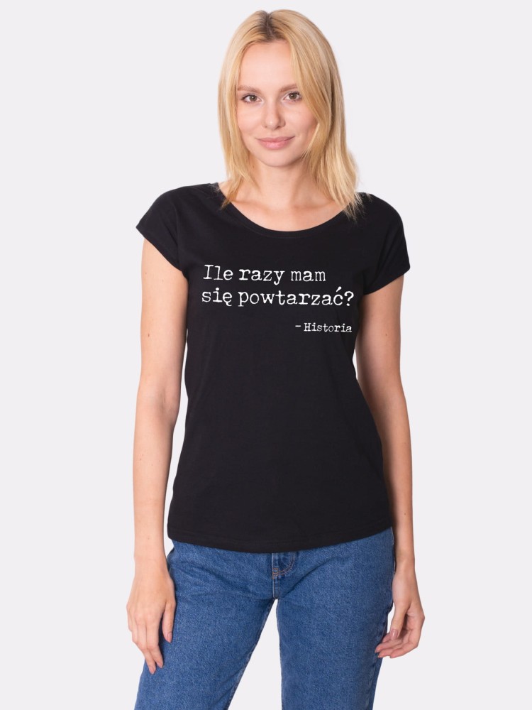 HISTORIA / koszulka damska / czarna 