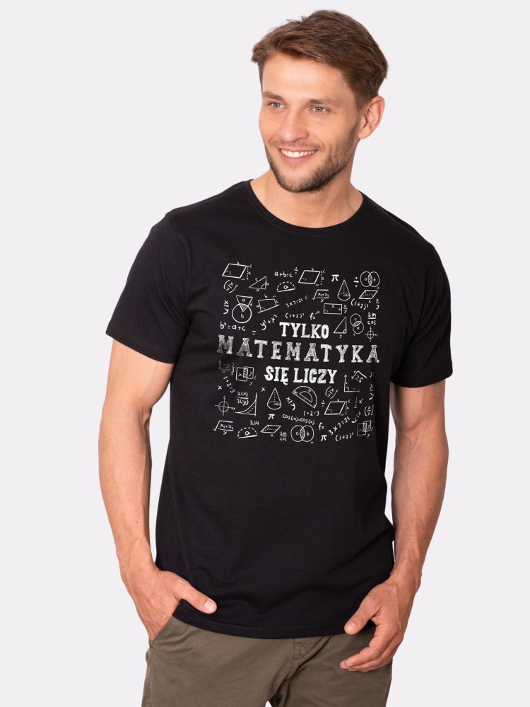 TYLKO MATEMATYKA SIĘ LICZY / koszulka męska / czarna