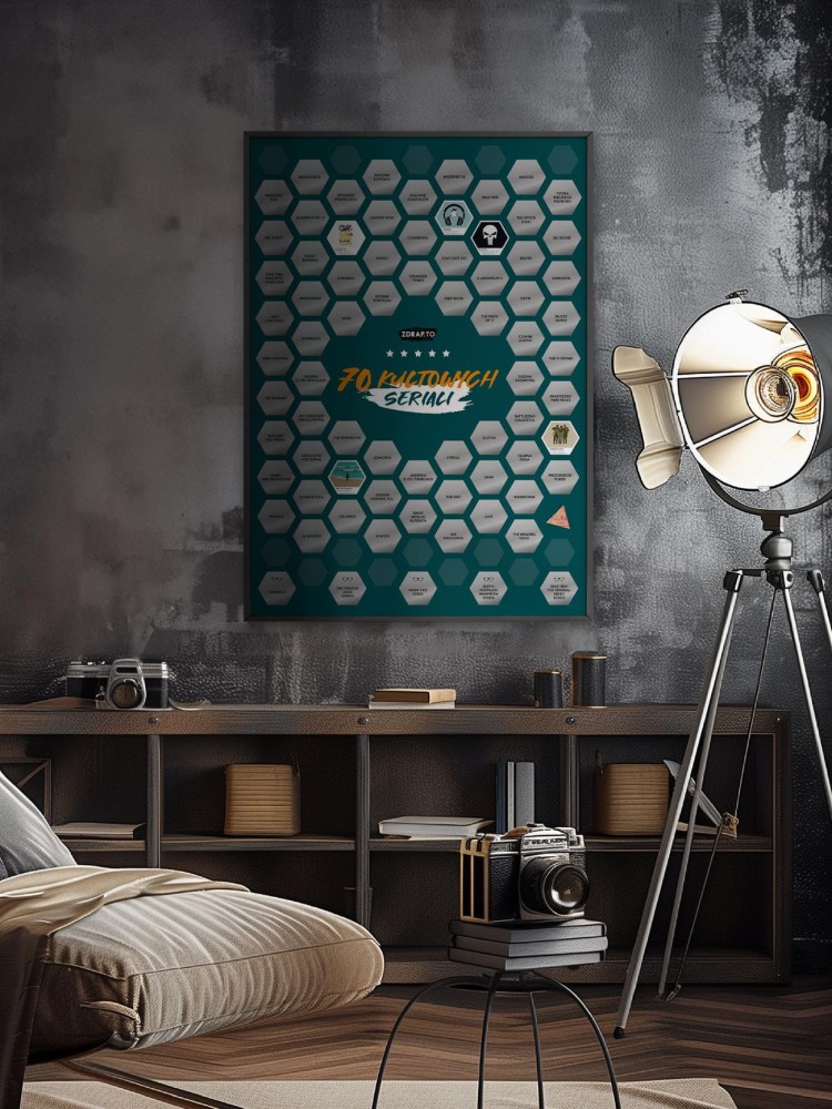 70 KULTOWYCH SERIALI / plakat zdrapka B2