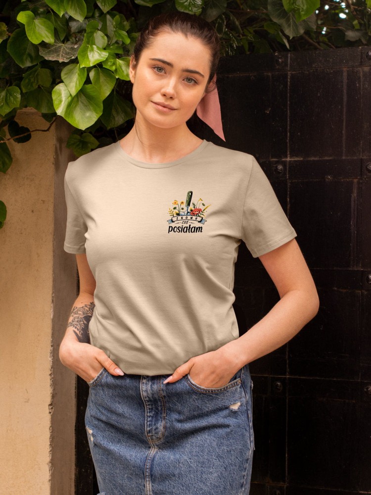 ZNOWU COŚ POSIAŁAM / koszulka damska / beż