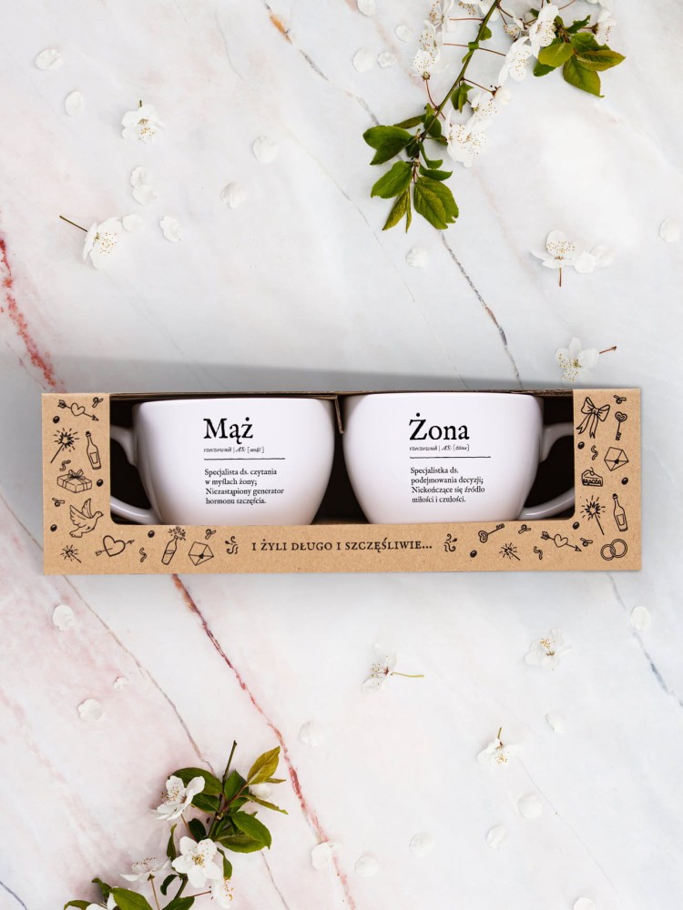MĄŻ I ŻONA / zestaw kubków dla pary