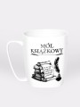 Kubek mol ksiazkowy porcelanowy bialy gadzet dla mola ksiazkowego nadwyrazcom