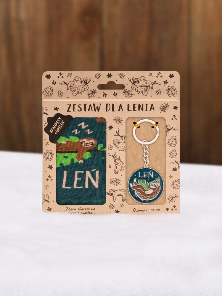 LEŃ / zestaw / brelok + skarpetki 41-46