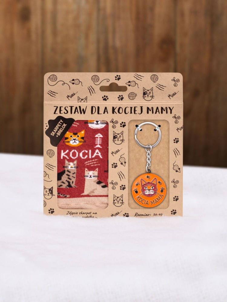 KOCIA MAMA / zestaw / brelok + skarpetki 36-40