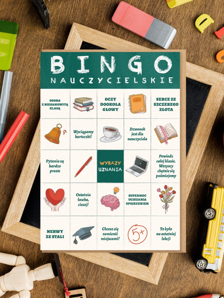 BINGO DLA NAUCZYCIELA / kartka dla nauczyciela