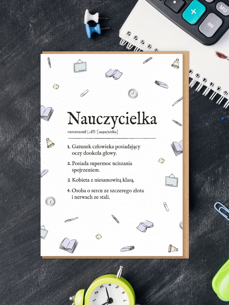 NAUCZYCIELKA / kartka dla nauczycielki