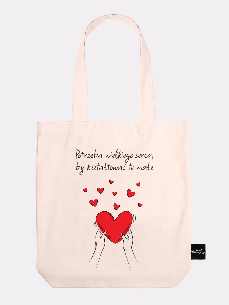 WIELKIE SERCE / torba bawełniana / ecru