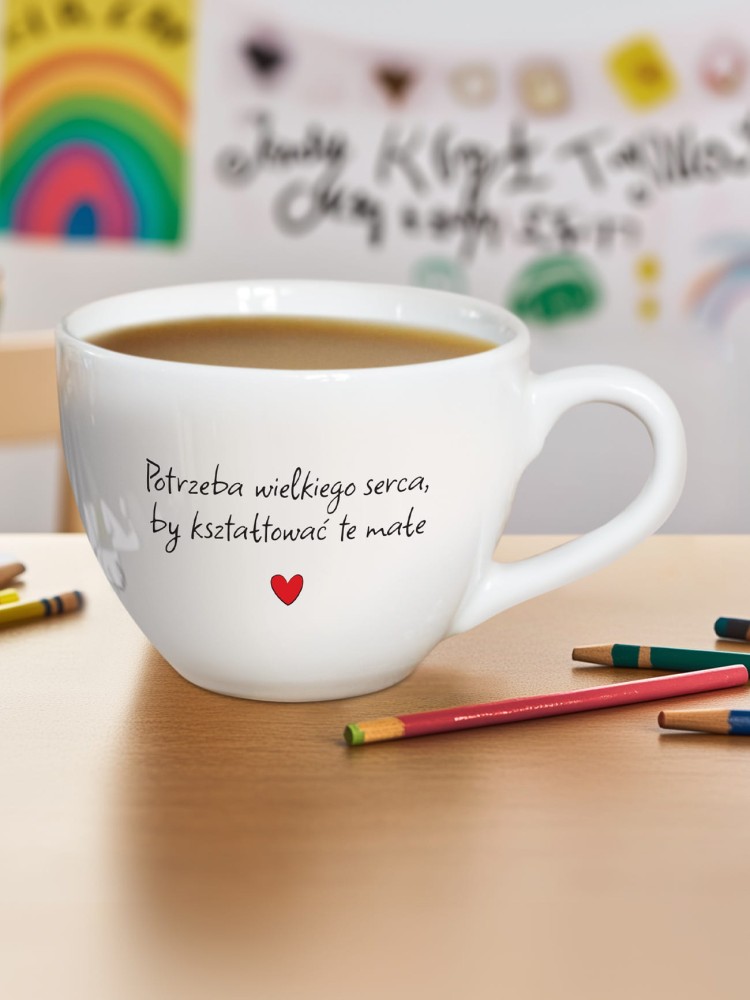 WIELKIE SERCE / kubek biały z uchem / 500 ml