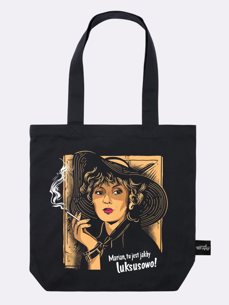 MARIAN, TU JEST JAKBY LUKSUSOWO! / torba bawełniana / czarna