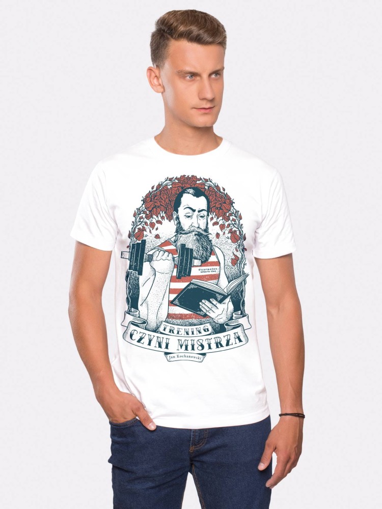TRENING CZYNI MISTRZA / KOCHANOWSKI / koszulka męska / biała