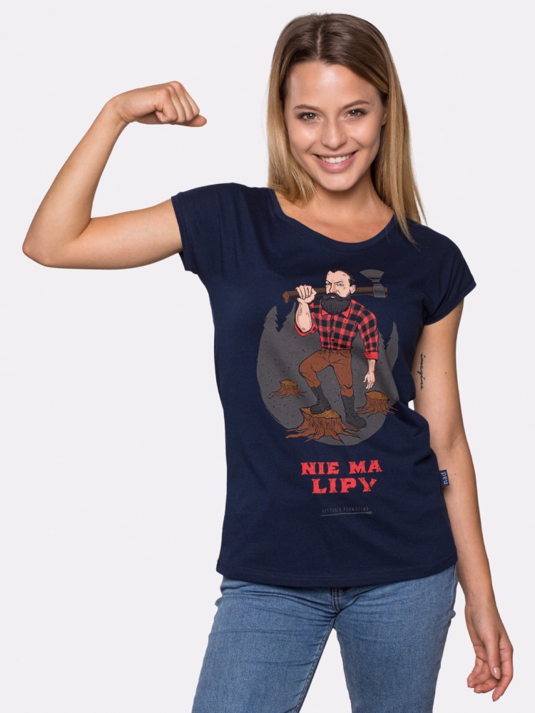 NIE MA LIPY / KOCHANOWSKI / koszulka damska / granatowa