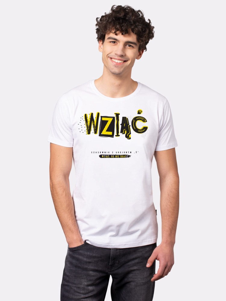 WZIĄĆ / koszulka męska / biała