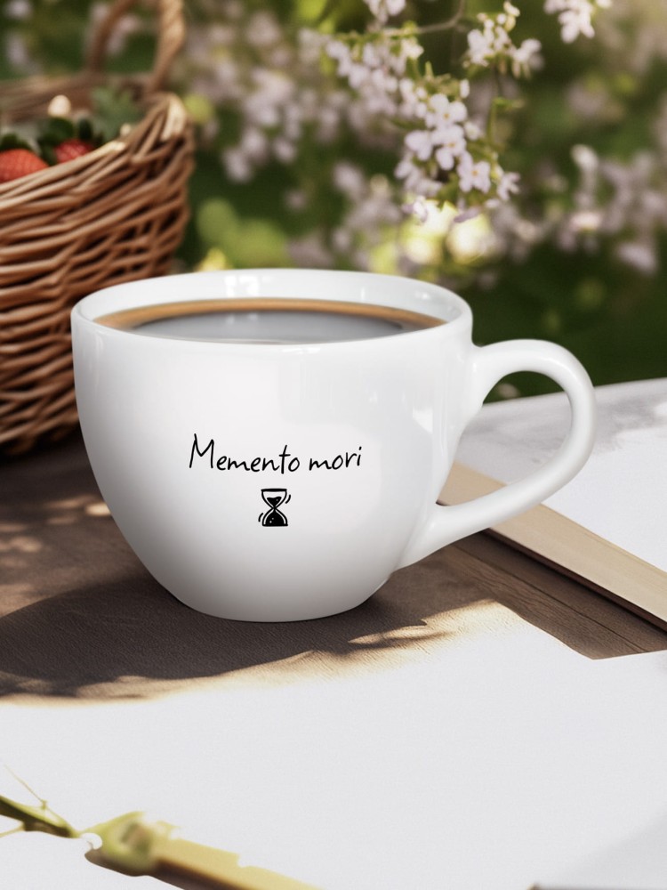 MEMENTO MORI / kubek biały z uchem / 500 ml