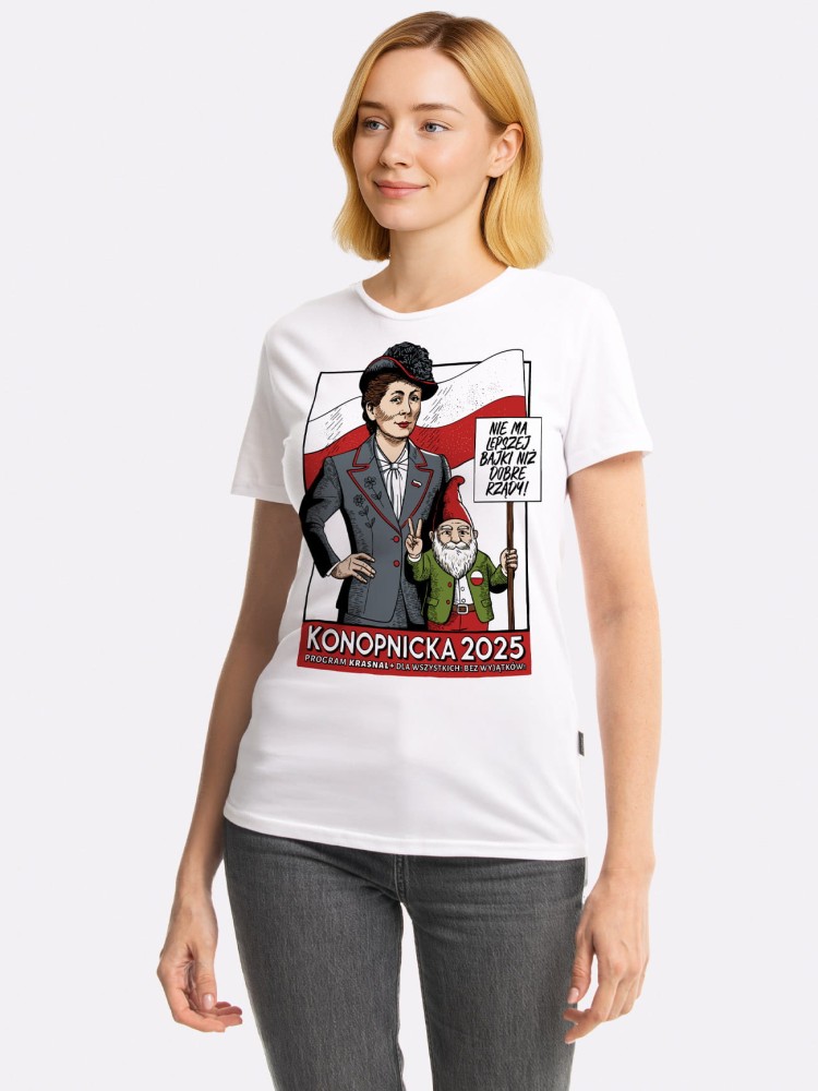 KONOPNICKA / KRASNAL+ / koszulka damska / biała