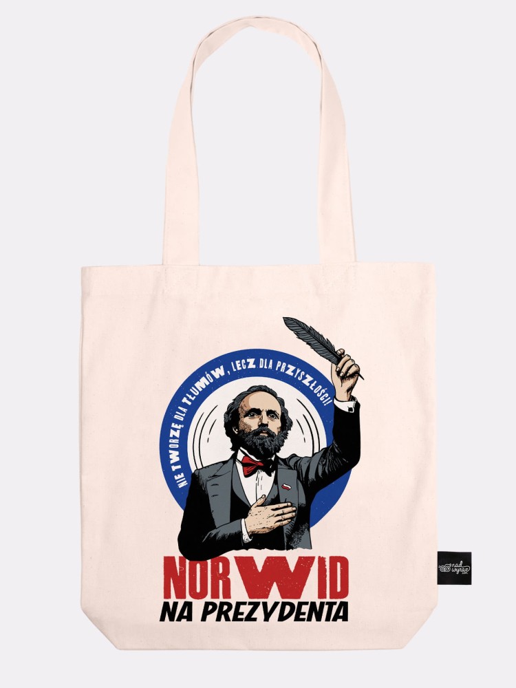 NORWID NA PREZYDENTA / torba bawełniana / ecru